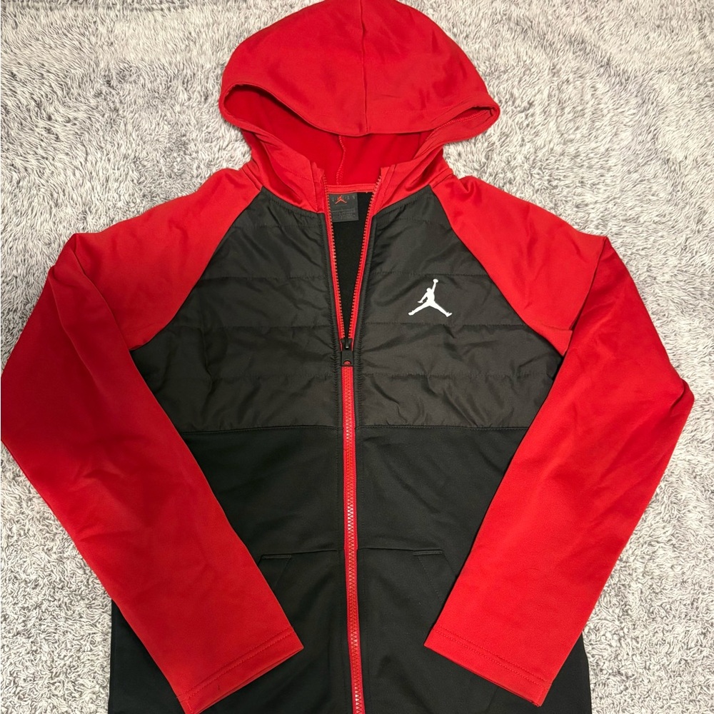 Jordan Red and Black Hooded Jacket